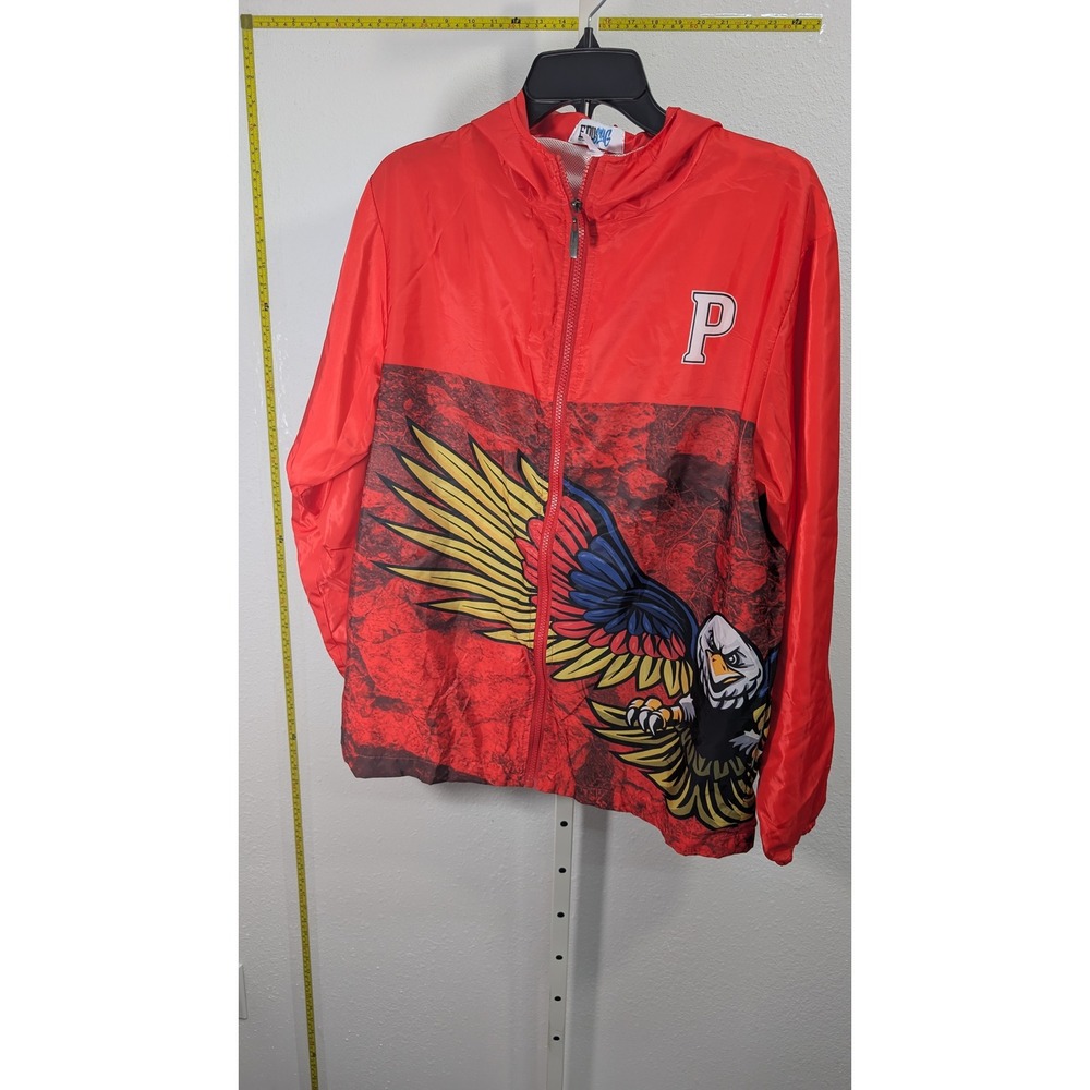EduSwag Pinecrest Lakes Eagle Windbreaker Jacket Red Hooded Mens Medium